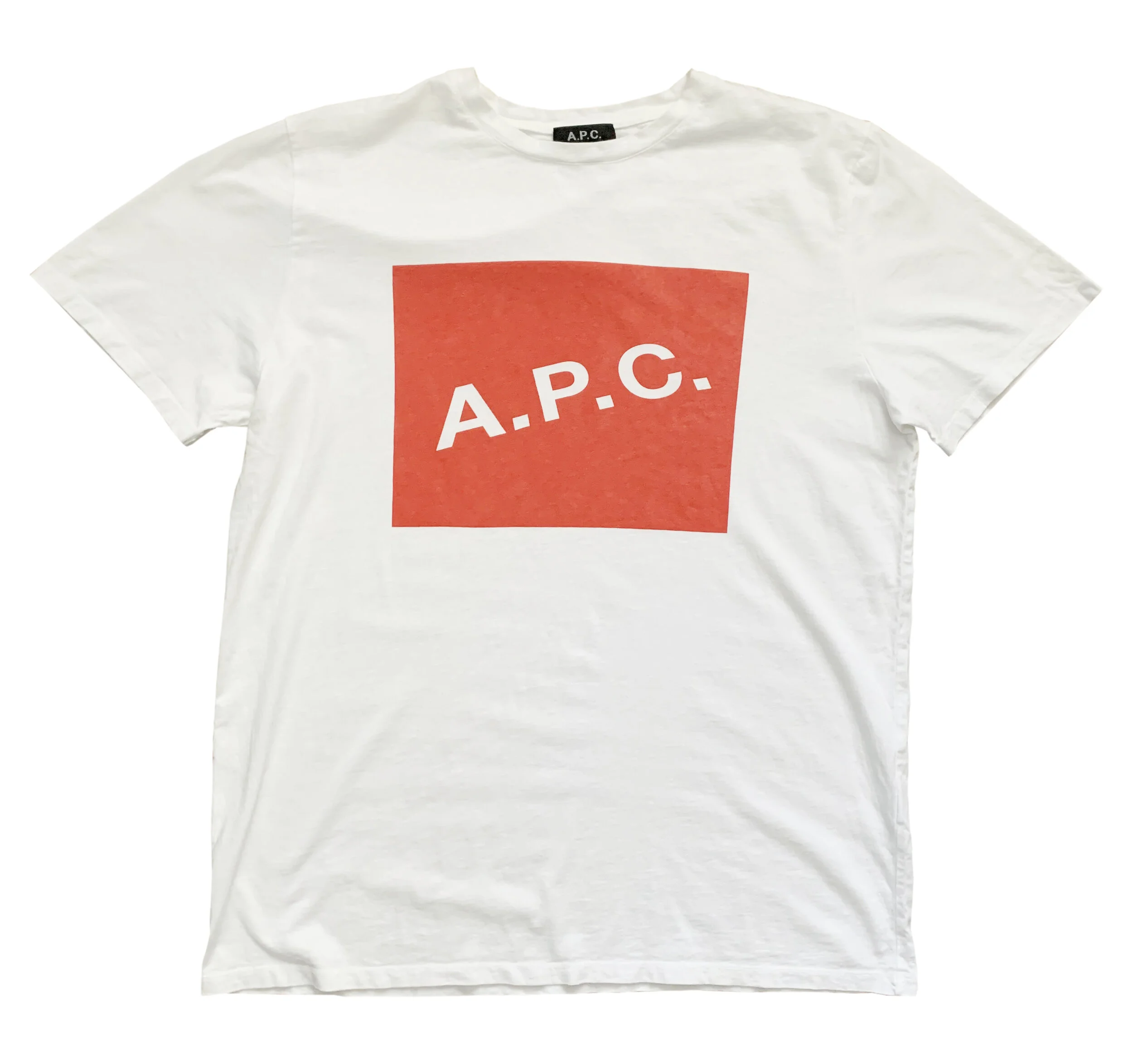 A.P.C. White / Red Logo T Shirt (Size XL) — RootsBK